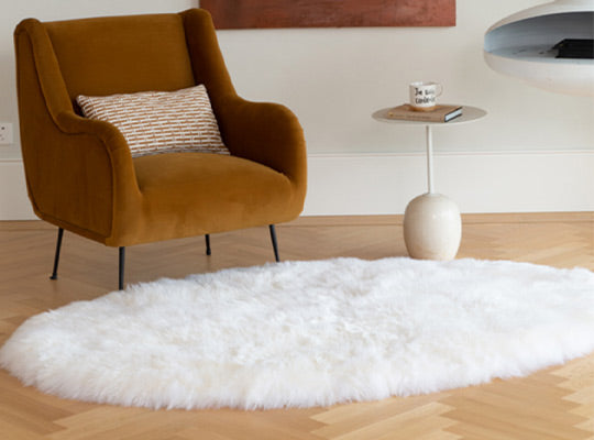 Sheepskin Area Rugs — Custom designed from New Zealand pelts for luxurious natural comfort.