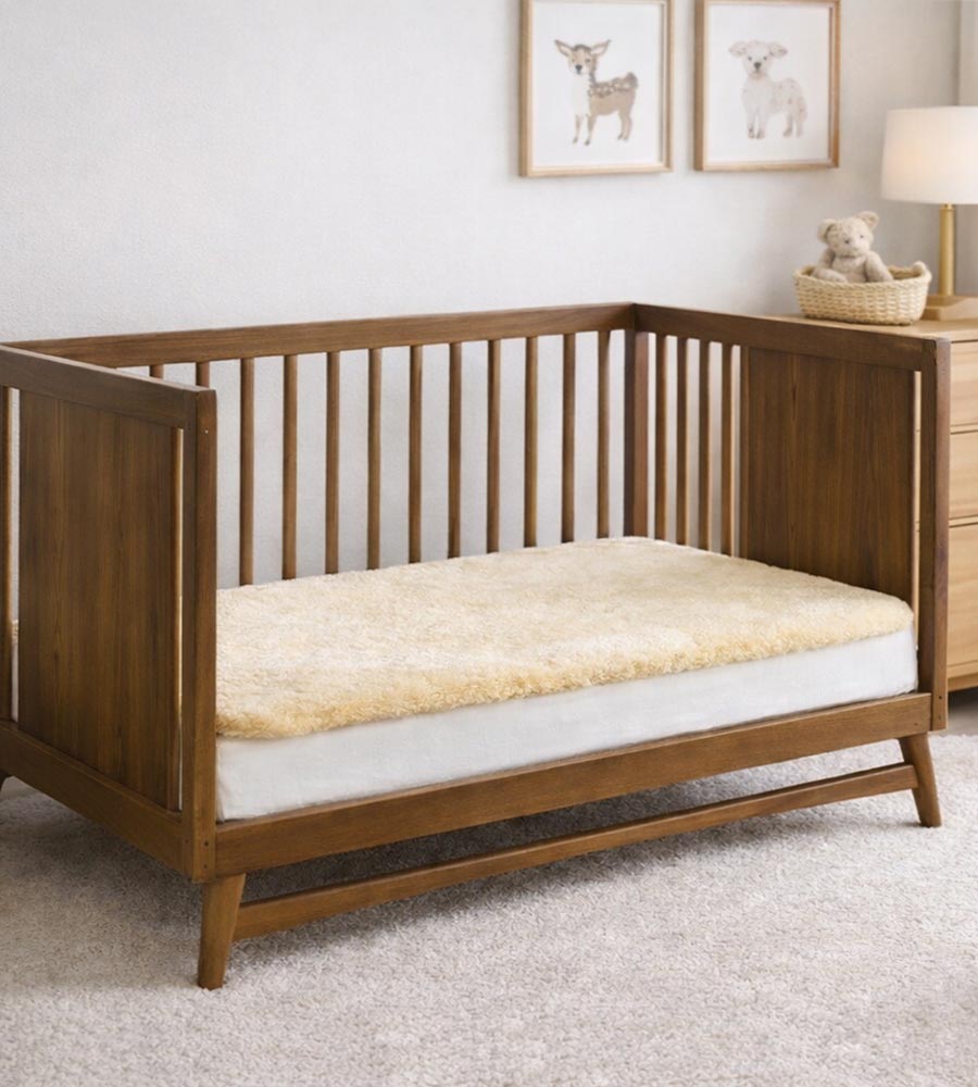 lambskin under crib sheet baby