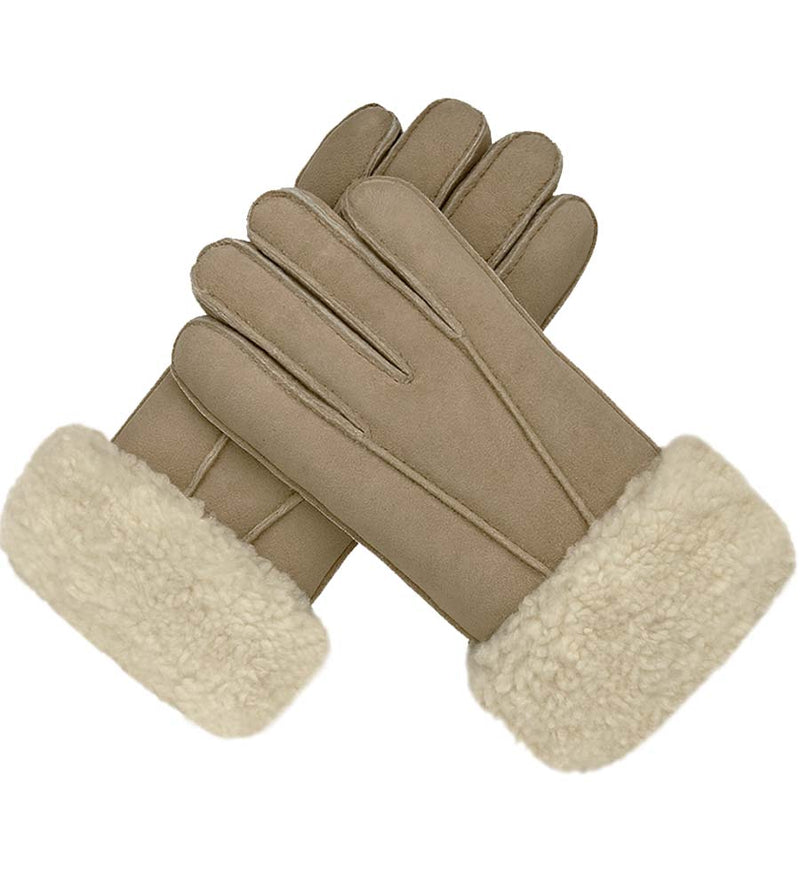 Men's Sheepskin Gloves - Medium Brown
