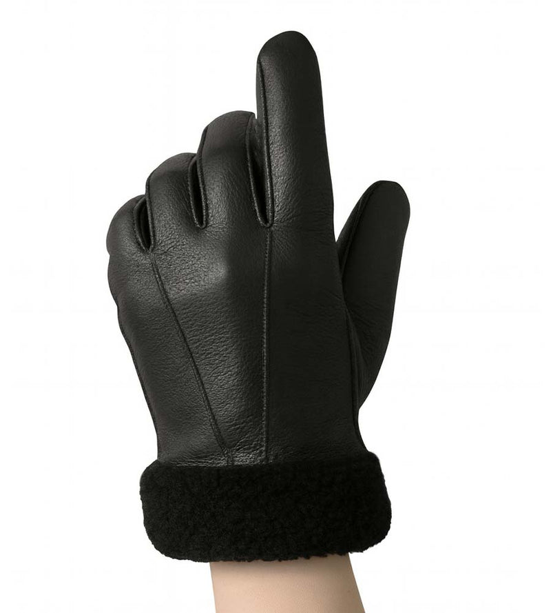 Women's Sheepskin Gloves | Black Spanish Merino Shearling | SheepskinShop.com Women's Sheepskin Gloves | Black Spanish Merino Shearling | SheepskinShop.com