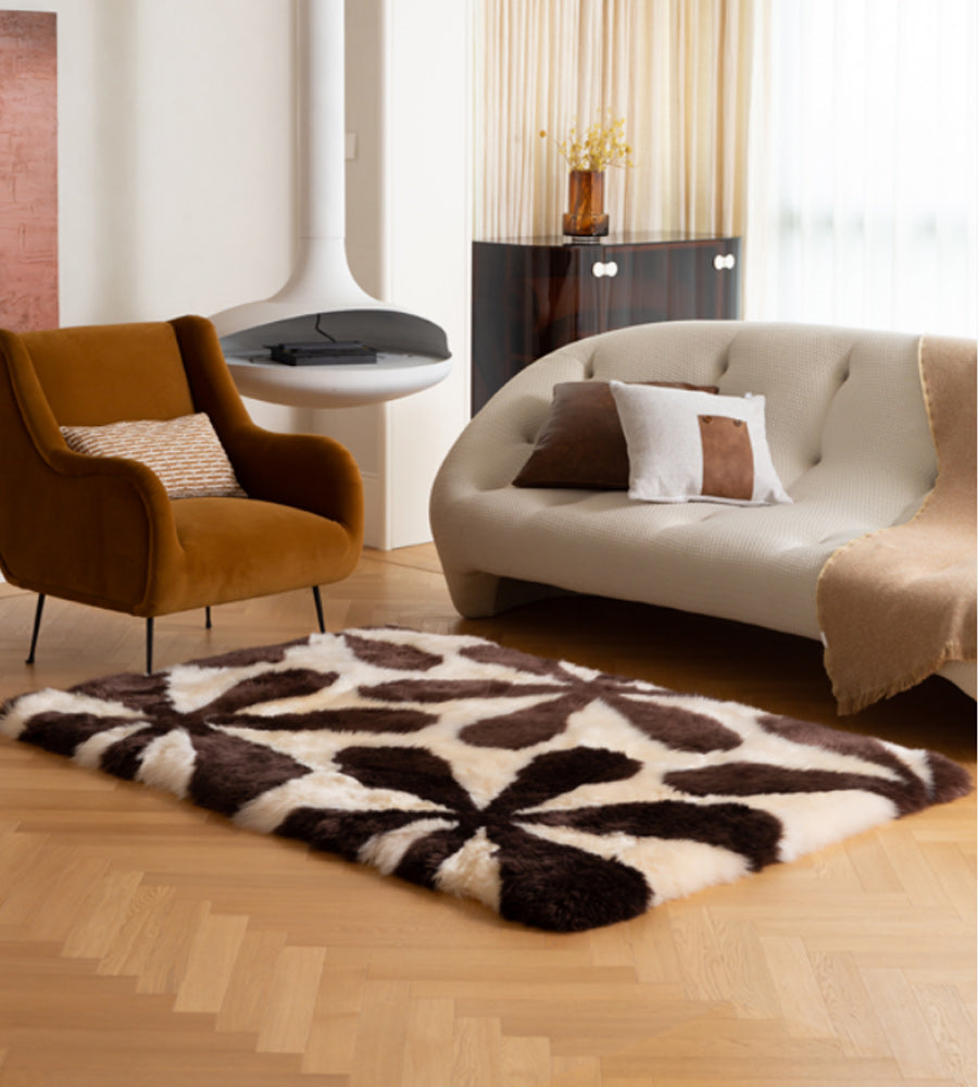 Shearling Rug Pattern PENNYLANE | Custom Shearling Rugs and Modern Designs by SheepskinShop ...