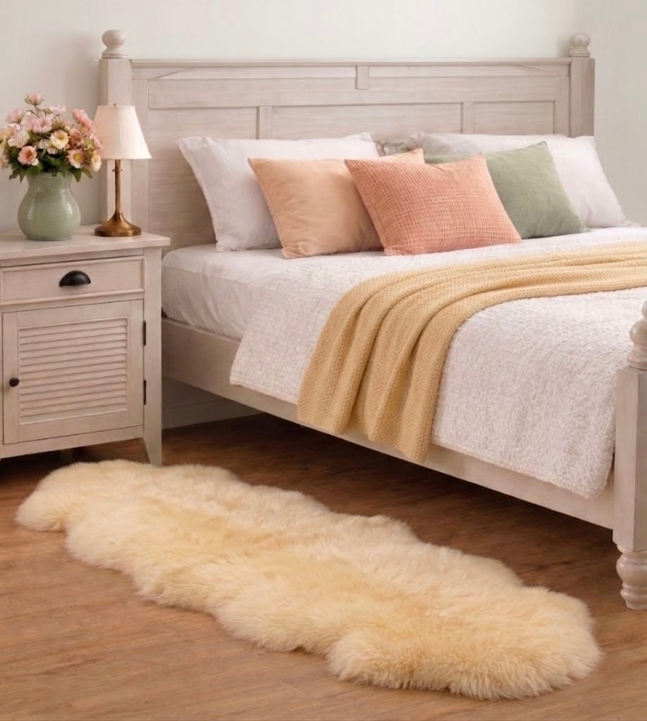 Double CHAMPAGNE Sheepskin | 2-Pelt Genuine NZ Shearling Rug ...