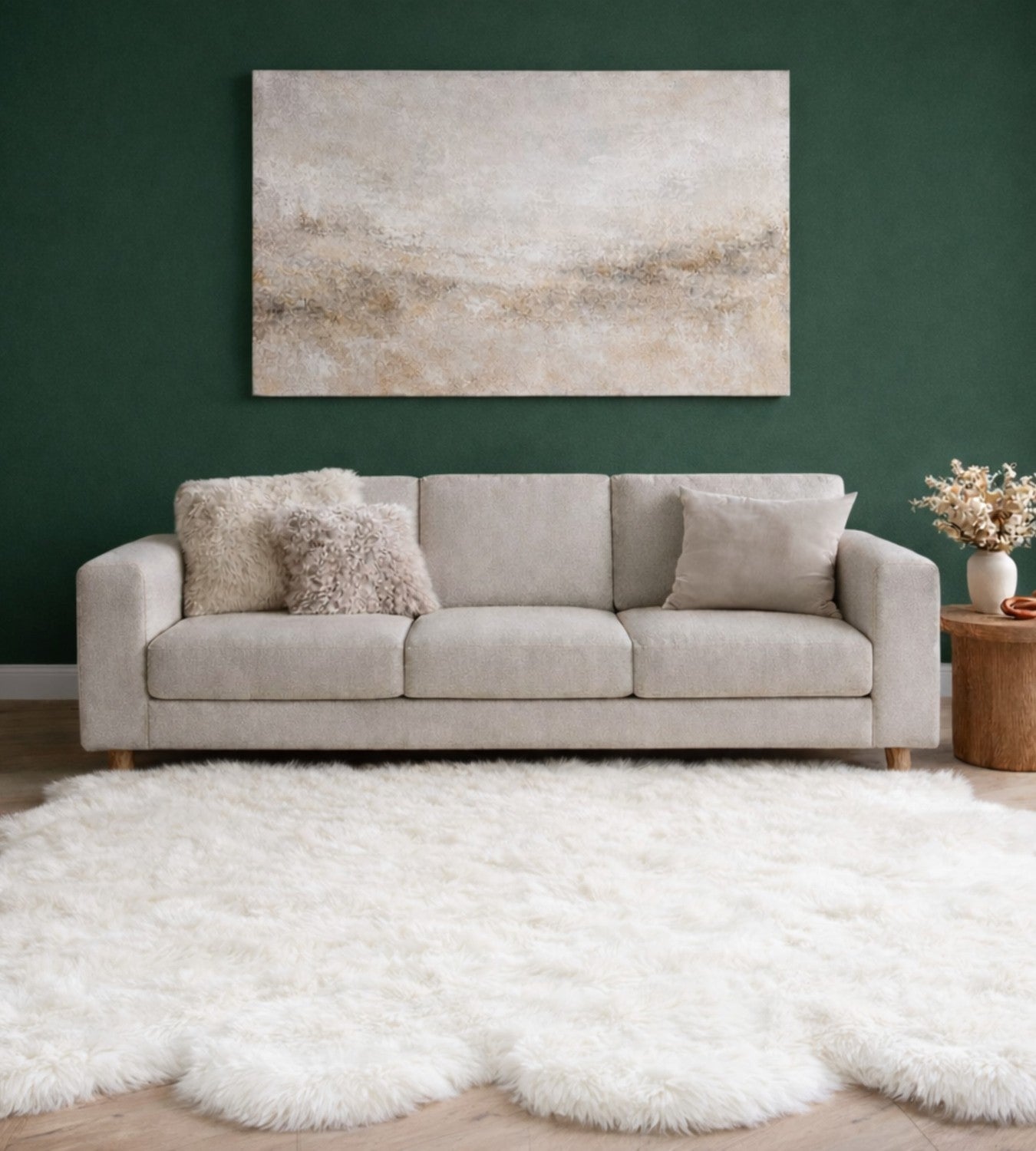 Octo IVORY Sheepskin | 8-pelt Genuine NZ Shearling Area Rug