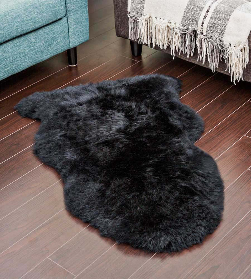 Black Sheepskin Rug (2x3.5ft)