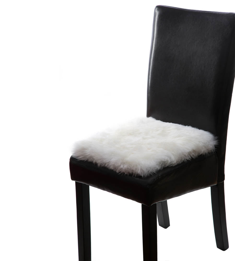 Champlus Sheepskin Chair Cushion Pad Genuine Australian Sheepskin Seat  Cushion Fur Chair Cover, Square 17'' x 17'' Small Sheepskin Rug Pad for