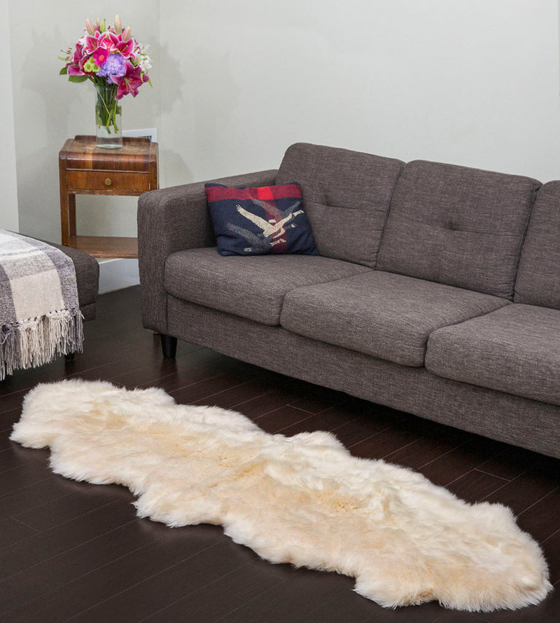 Shearling Champagne Rug Double CHAMPAGNE Sheepskin | 2-Pelt Genuine NZ Shearling Rug ...