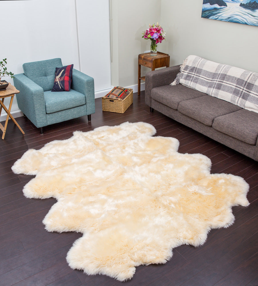 Shearling Champagne Rug Octo CHAMPAGNE Sheepskin | 8-pelt Genuine NZ Shearling Rug ...