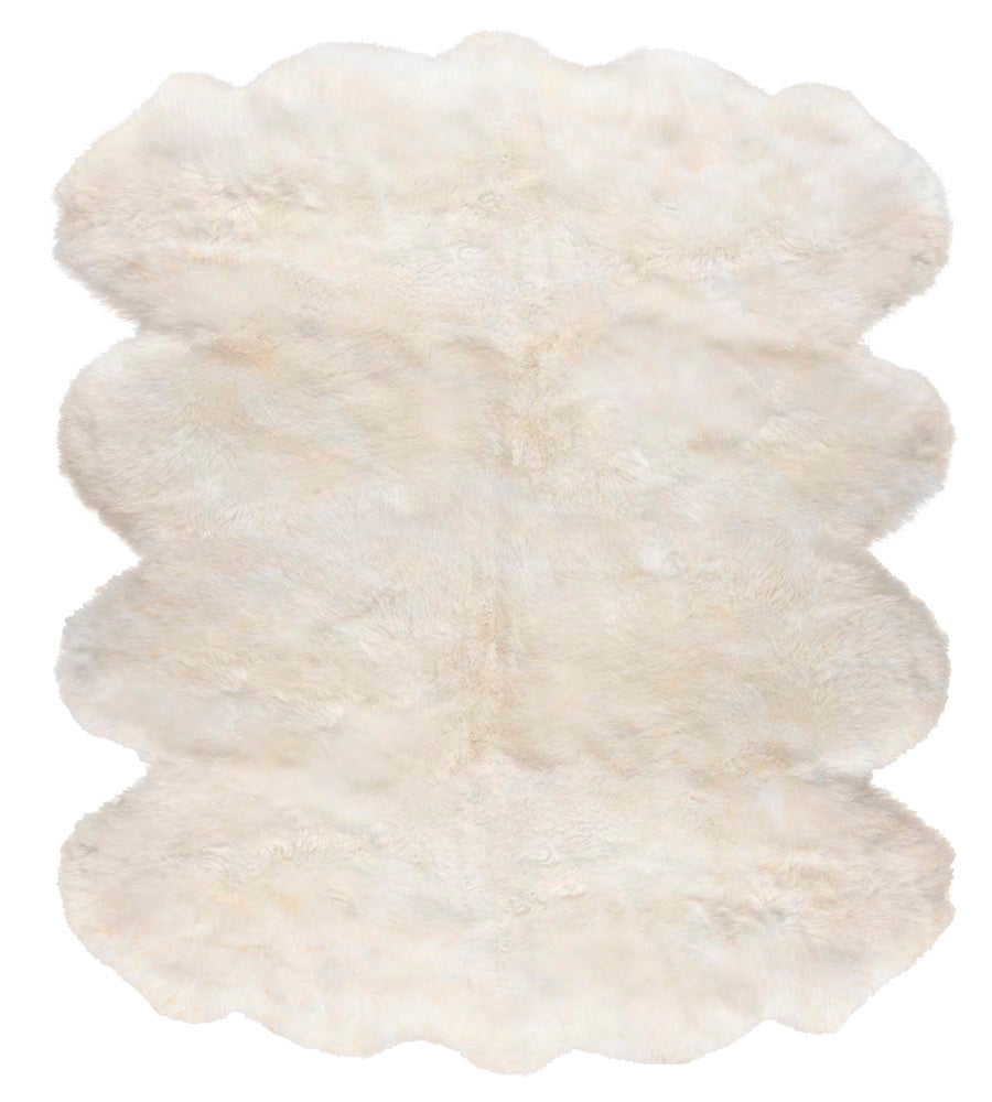 Ivory White Extra Large Sheepskin Rug - Octo (7x6 ft): Sheepskin Town