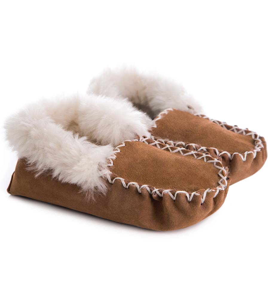 Amazon.com | Kids Moccasin Slippers with Memory Foam Slip On Toddler  Loafers House Shoes Sole Protection Boys Girls Indoor Outdoor Chocolate 29  | Slippers