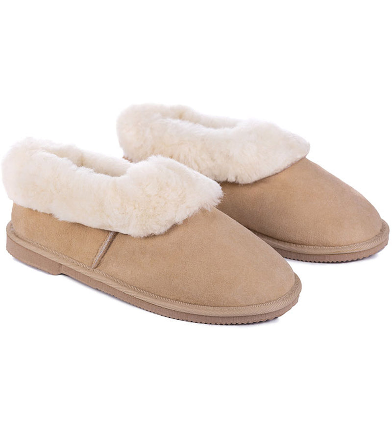 Men s Madison Firm Sole Sheepskin Slipper from SheepskinShop Beige Size 7