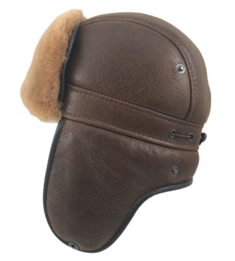 FlyBoy Sheepskin Pilot Hat, Peach