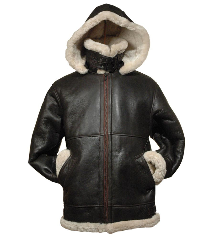 Mens Sheepskin Bomber Coat, S