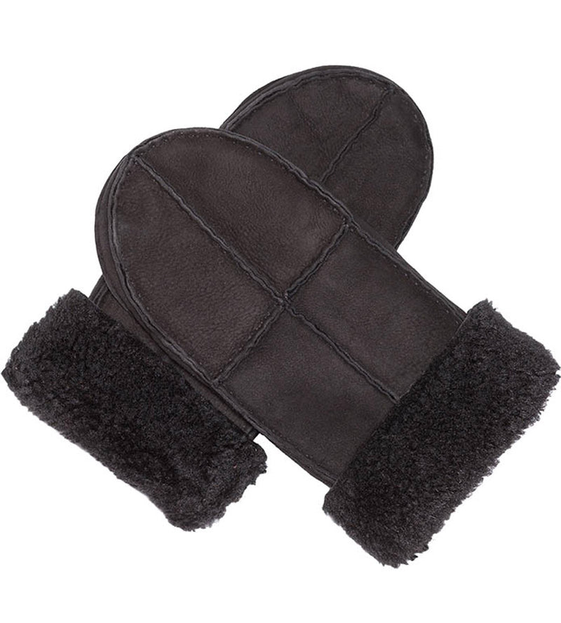 Ladies Sheepskin Mittens - Black