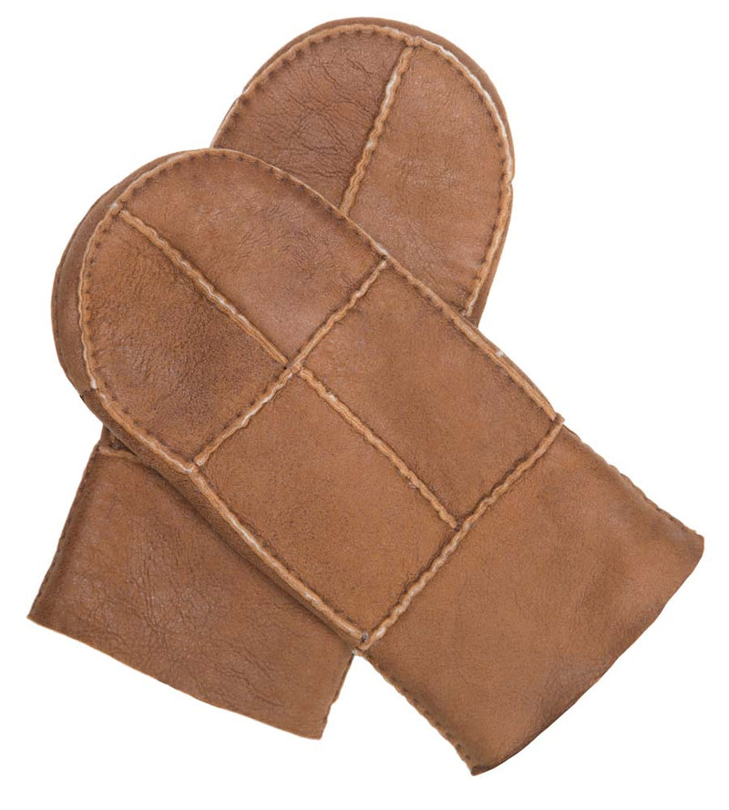 Ladies Sheepskin Mittens - Medium Brown